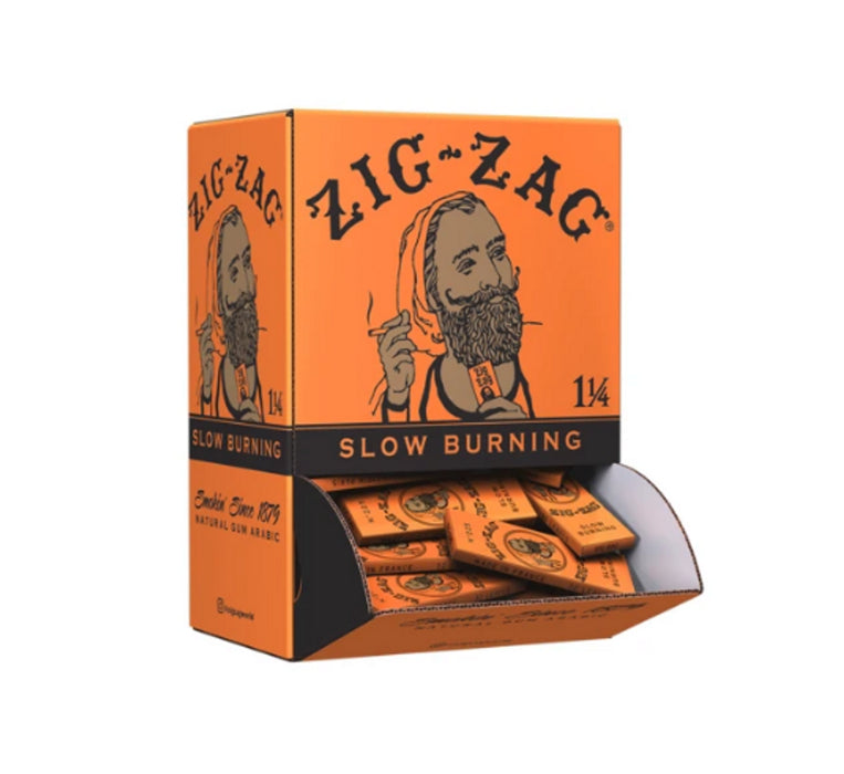 Zig Zag Orange 1 1/4" Rolling Papers (48 Books Display)
