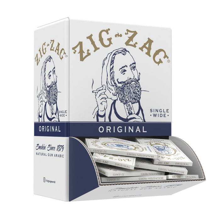 Zig Zag Original Single Wide 1 1/4" Rolling Papers (48 Books Display)