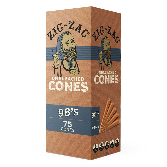 Zig Zag Unbleached Cones 98 Size 75 Cones