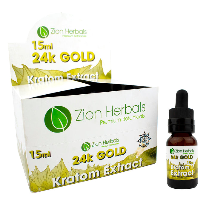 Zion Herbals Liquid Kratom 15ml 24k GOLD Extract Shot (24ct/Display)