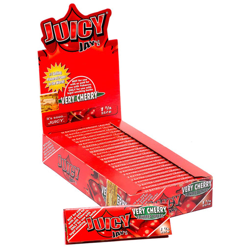 Juicy Jay's 1 1/4" Size Rolling Paper Very Cherry Flavor - Smoketokes