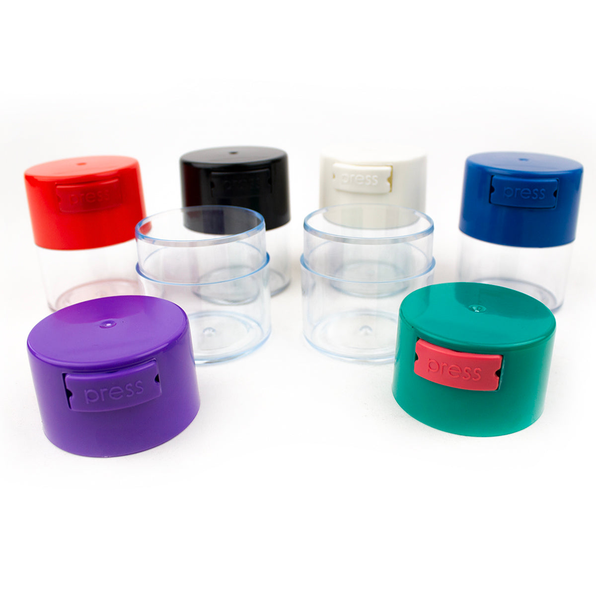 Acrylic Air Tight  Jar 120mL 4oz. - Colored Lid Clear Bottom