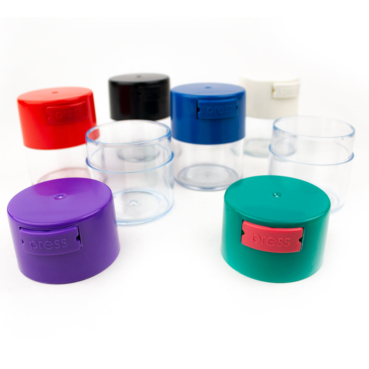 Acrylic Air Tight  Jar 120mL 4oz. - Colored Lid Clear Bottom