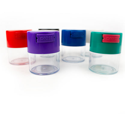 Acrylic Air Tight  Jar 120mL 4oz. - Colored Lid Clear Bottom