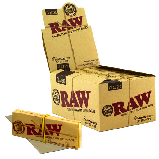 Raw Classic Connoisseur 1 1/4" Size Rolling Paper - Smoketokes