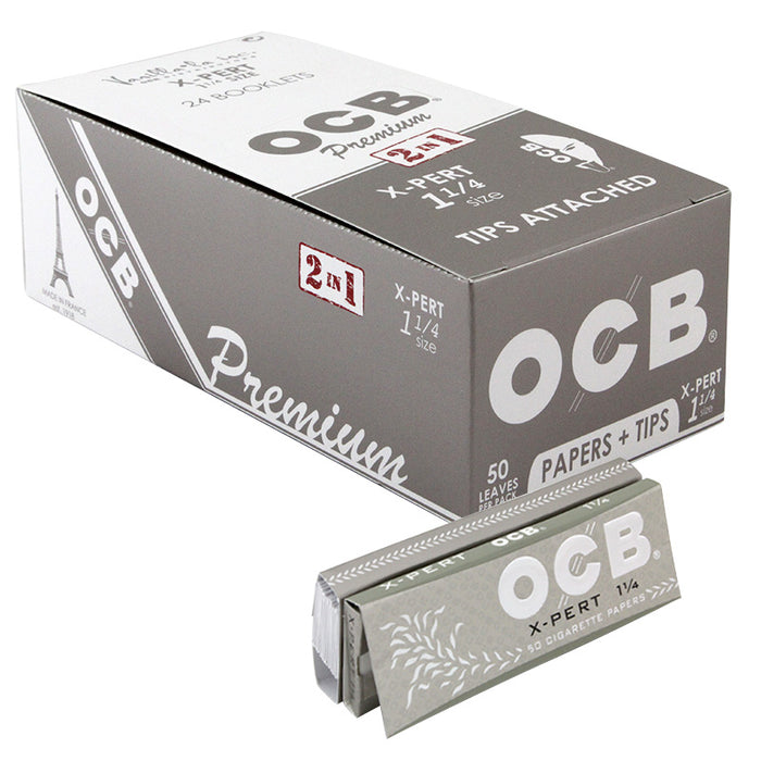 OCB Premium X-Pert 1 1/4" Size Rolling Paper & Tips - Smoketokes