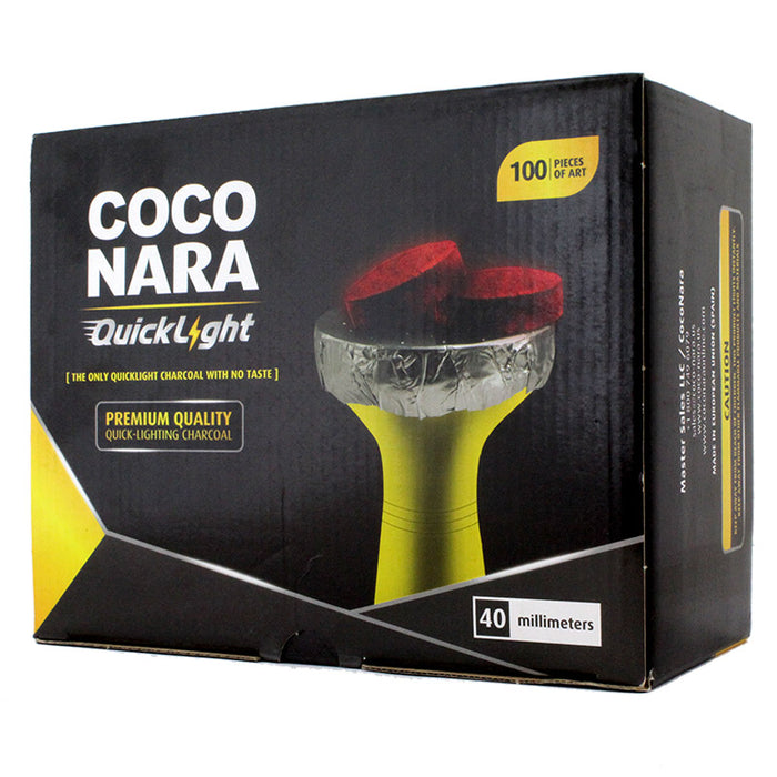 Coco Nara QuickLight 40mm Hookah Charcoal 100 Pcs - Smoketokes