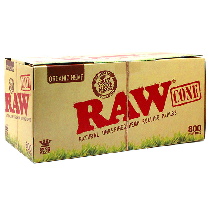 Raw Organic Hemp King Size Pre-Rolled Cone 800ct - Smoketokes