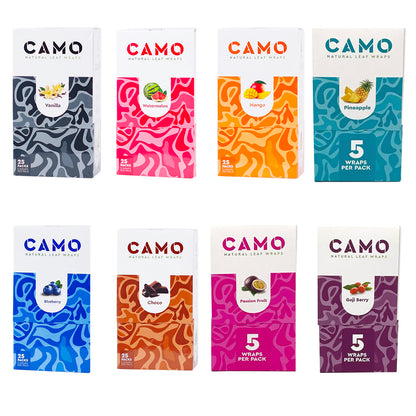 Afghan Hemp - Camo Natural Leaf Wraps (15 Flavors) 25packs/display