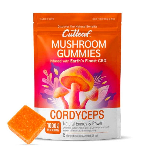 Cutleaf Mushroom Gummies 1000MG + CBD Gummies (8per Pack)