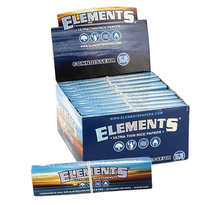 Elements Connoisseur King Size Slim Rolling Paper & Tips - Smoketokes