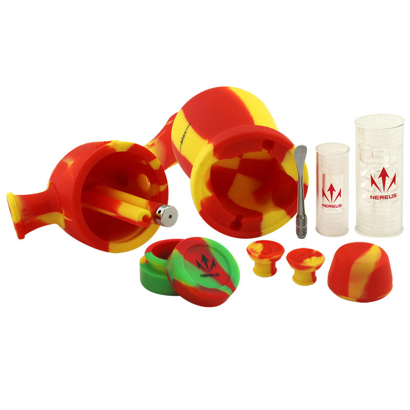 6" Atman Nereus W10 2-in-1 Silicone Oil Rig - Smoketokes