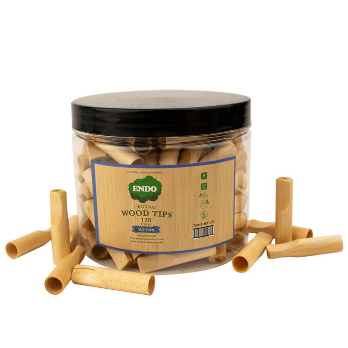 ENDO Wood Tips - 120 Count Per Jar - Various Sizes