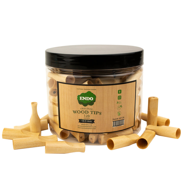 ENDO Wood Tips - 120 Count Per Jar - Various Sizes