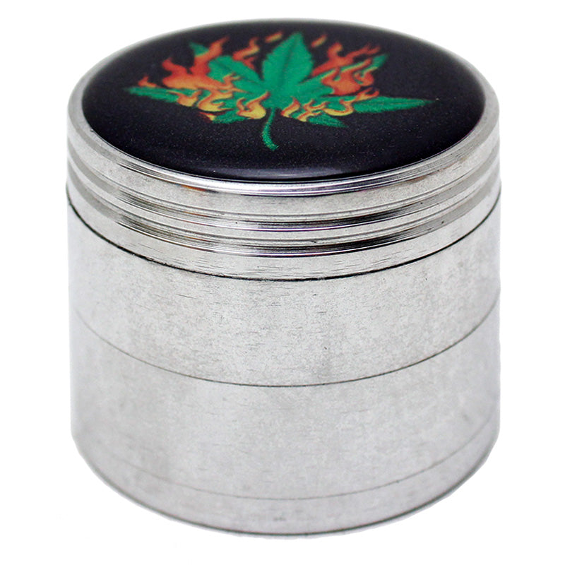 Aluminum 4 Part Assorted Sticker 42mm Grinder - Smoketokes