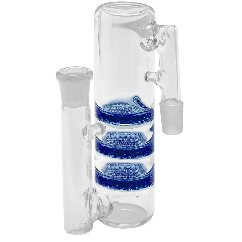 Triple Honeycomb Straight Glass Ash Catcher - Smoketokes