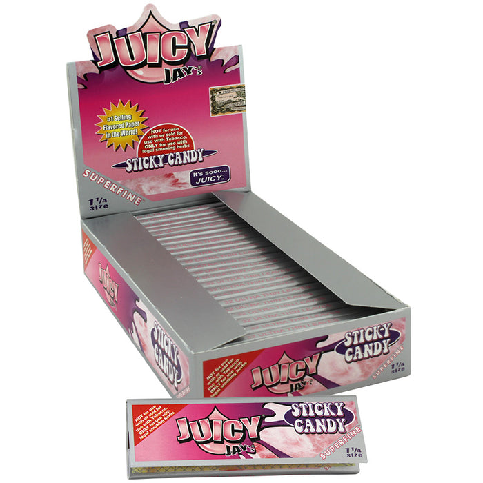 Juicy Jay's Superfine 1 1/4" Size Rolling Paper Sticky Candy Flavor - Smoketokes