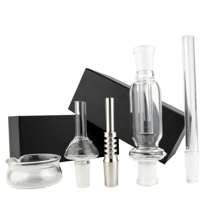 Glass Nectar Collector with Quartz and Titanium Nail (14mm/18mm)