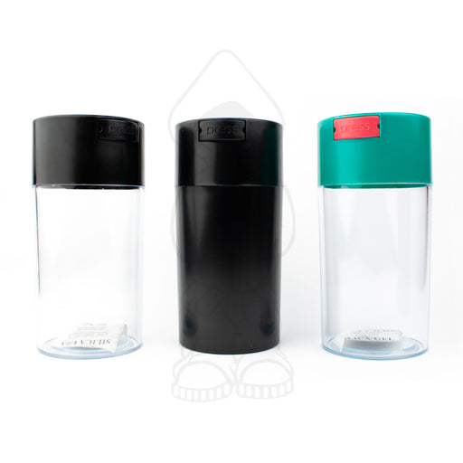 Pop Vac Jar in Black- Vacuum Sealed Glass Jar