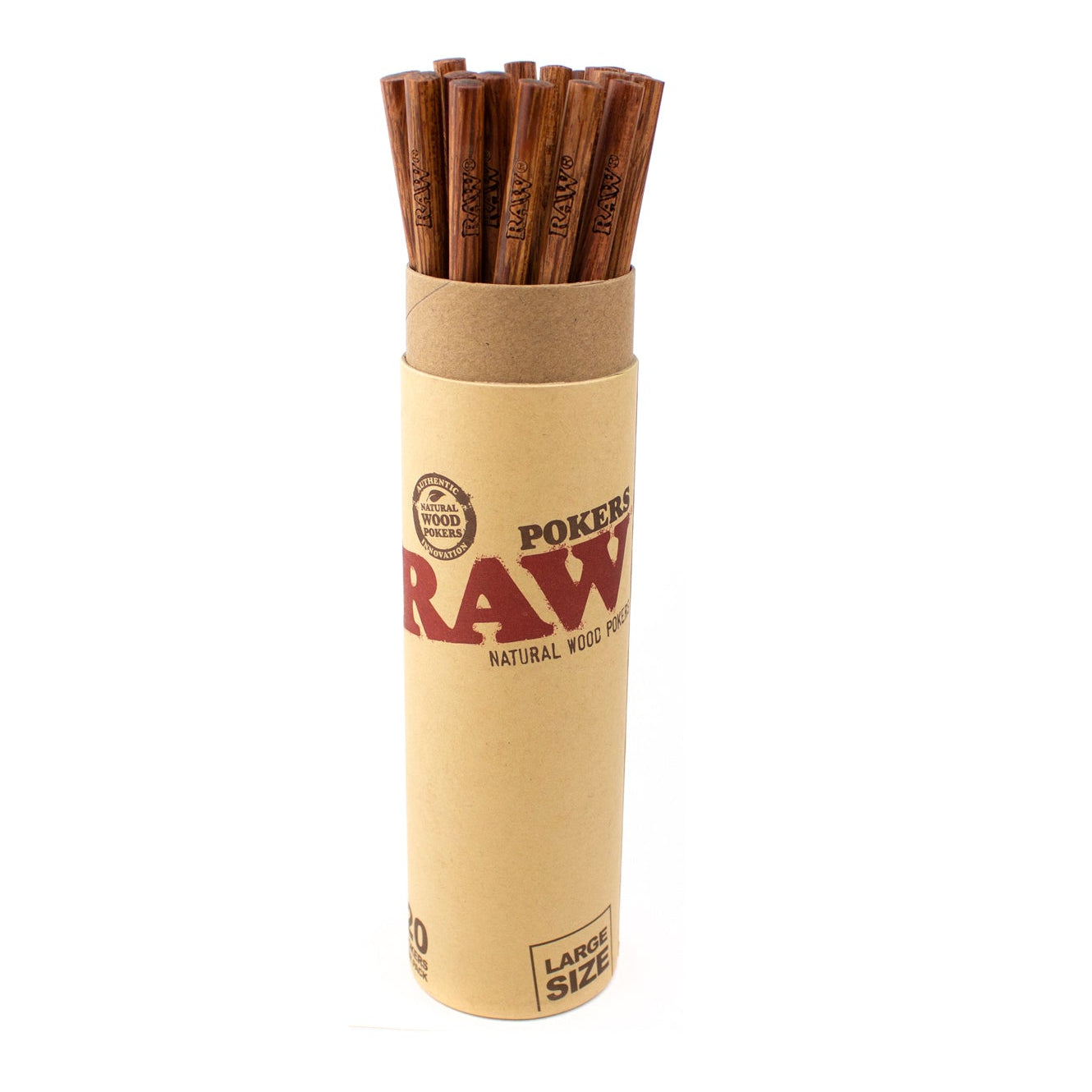 RAW Natural Large Wooden Poker (20pc per Tube)