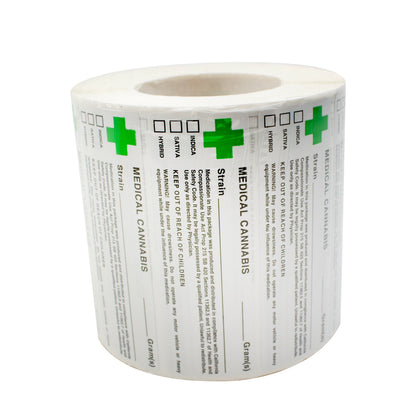 MMJ RX Strain Labels Large Roll of 1000