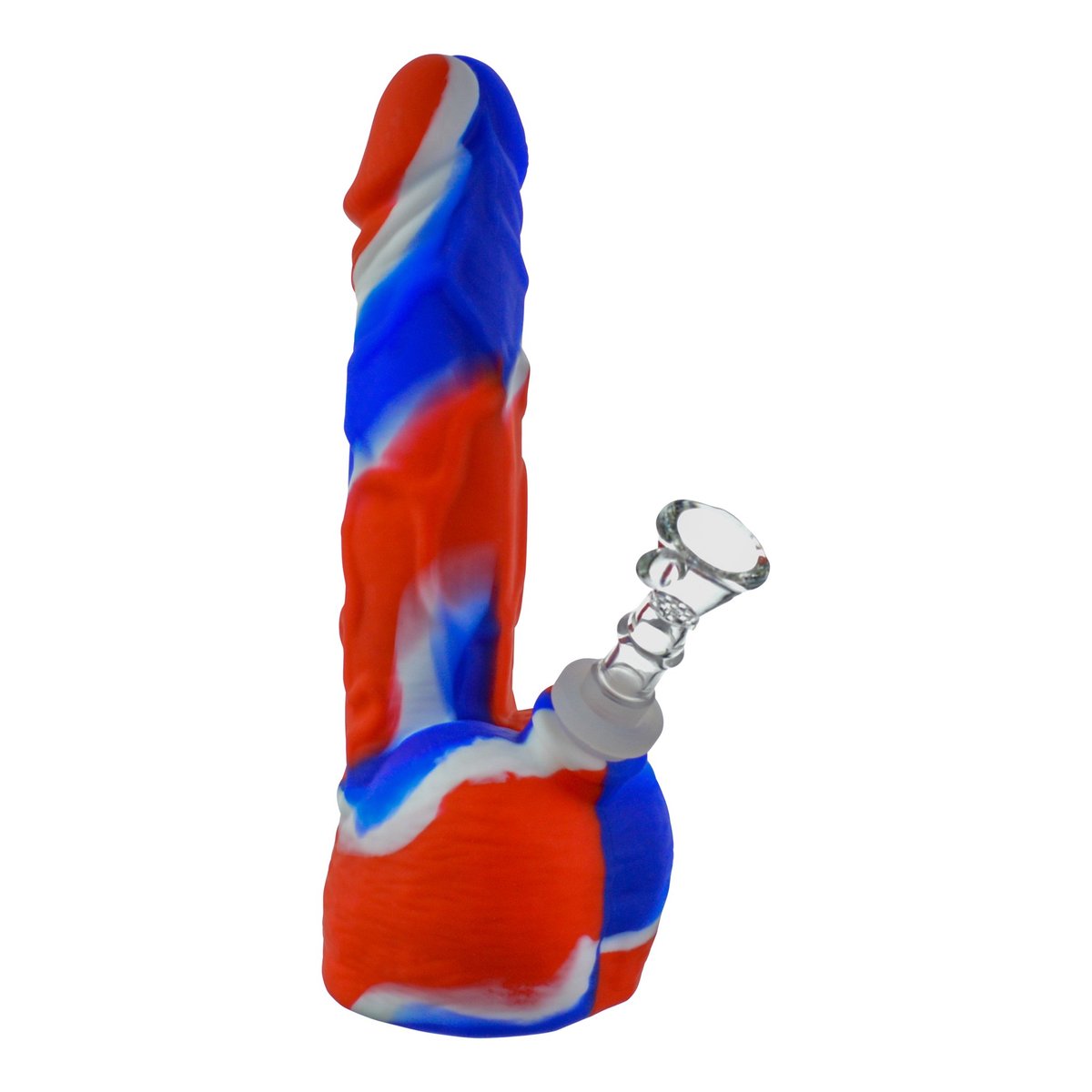 7" Penis Silicone Water Pipe w/ Glass Bowl
