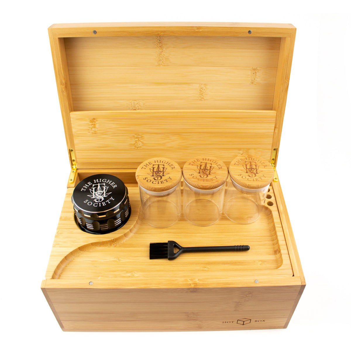 The Higher Society Smokers Hot Box - Natural Wood