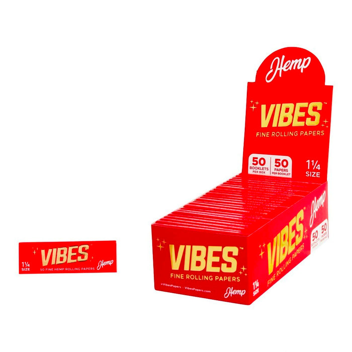 Vibes - Hemp 1 1/4" Size Rolling Papers (50 Packs/Display)